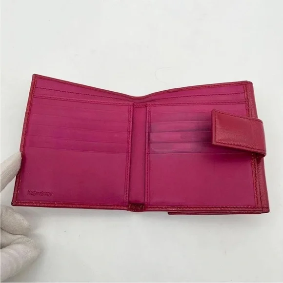 Yves Saint Laurent Red Leather Wallet - Picture 11 of 13